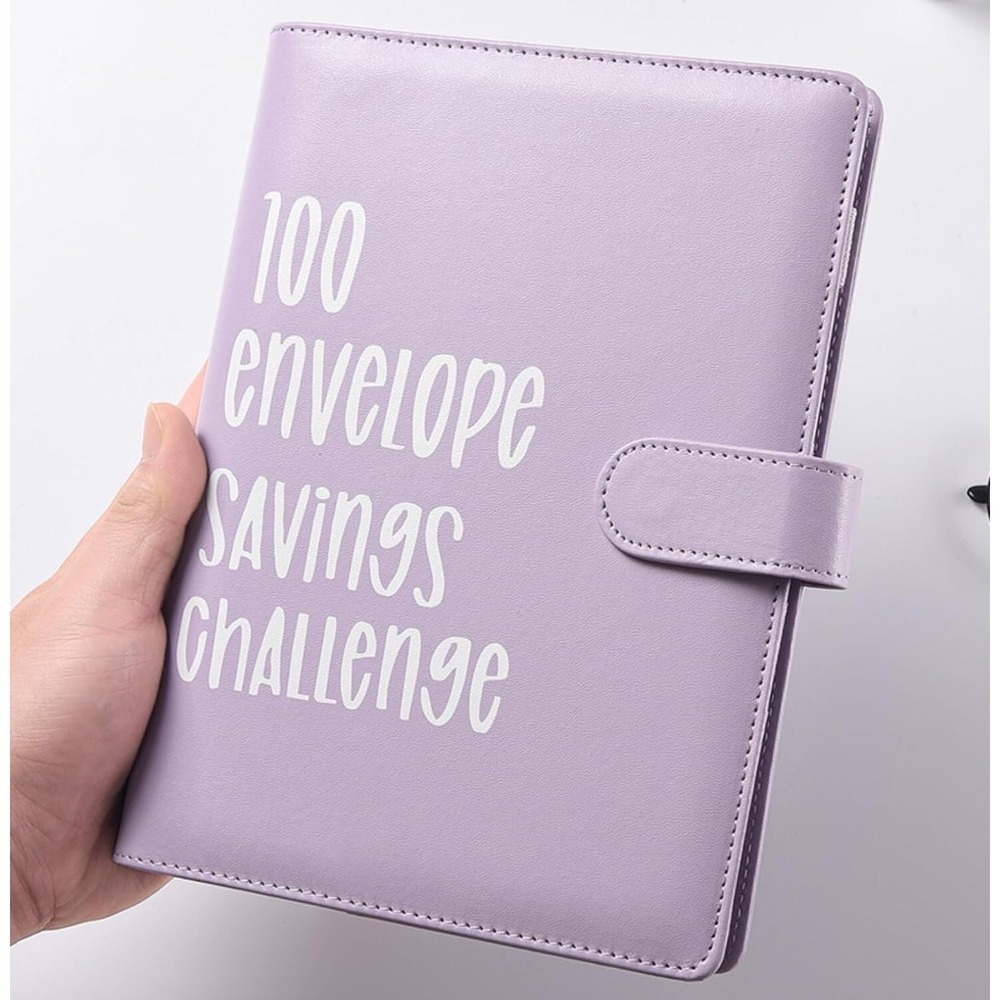 Purple 100 Envelope Challenge Binder, Savings Challenges Budget Book Binder